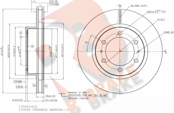 R Brake 78RBD14113 - Тормозной диск autospares.lv