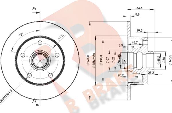 R Brake 78RBD15606 - Тормозной диск autospares.lv