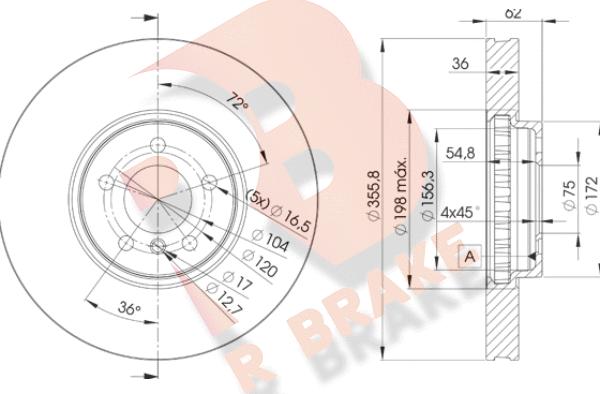 R Brake 78RBD15684 - Тормозной диск autospares.lv