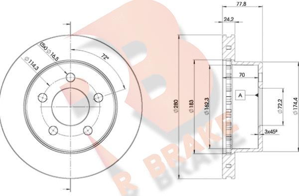 R Brake 78RBD15396 - Тормозной диск autospares.lv