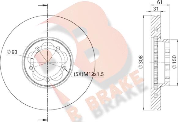 R Brake 78RBD16548 - Тормозной диск autospares.lv