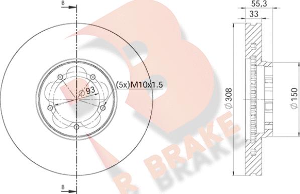 R Brake 78RBD16539 - Тормозной диск autospares.lv