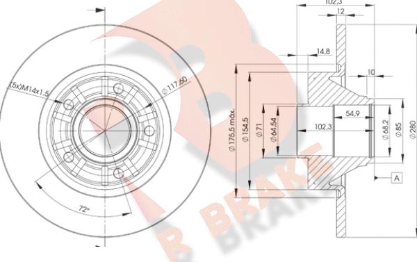 R Brake 78RBD16846 - Тормозной диск autospares.lv