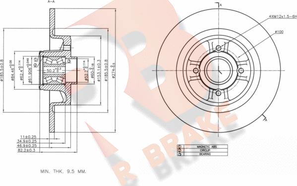 R Brake 78RBD16329 - Тормозной диск autospares.lv