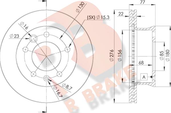 R Brake 78RBD10181 - Тормозной диск autospares.lv