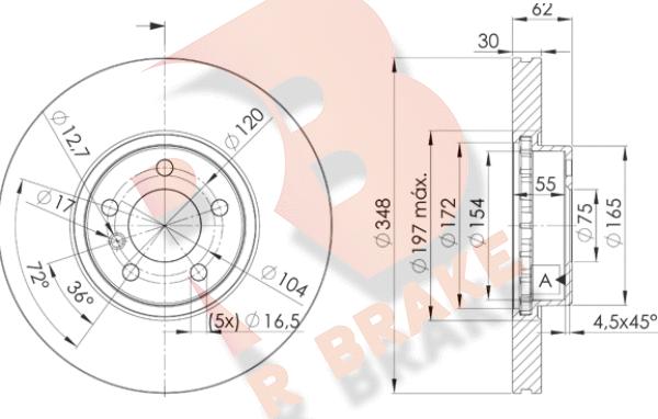 R Brake 78RBD11986 - Тормозной диск autospares.lv