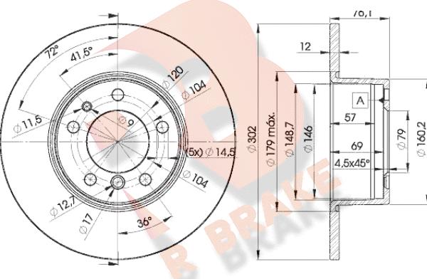 R Brake 78RBD18042 - Тормозной диск autospares.lv