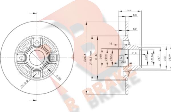 R Brake 78RBD18078 - Тормозной диск autospares.lv