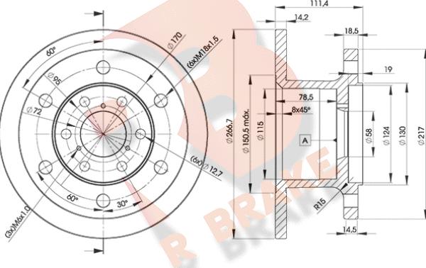 R Brake 78RBD13907 - Тормозной диск autospares.lv