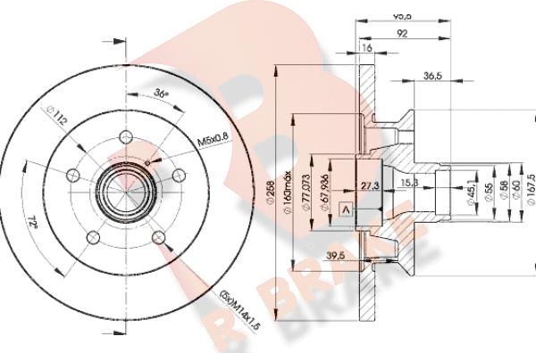 R Brake 78RBD13113 - Тормозной диск autospares.lv