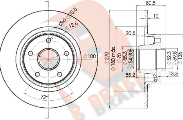 R Brake 78RBD17898 - Тормозной диск autospares.lv