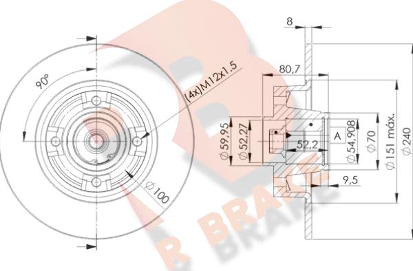 R Brake 78RBD17823 - Тормозной диск autospares.lv