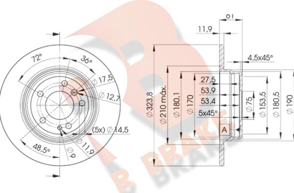 R Brake 78RBD29900 - Тормозной диск autospares.lv