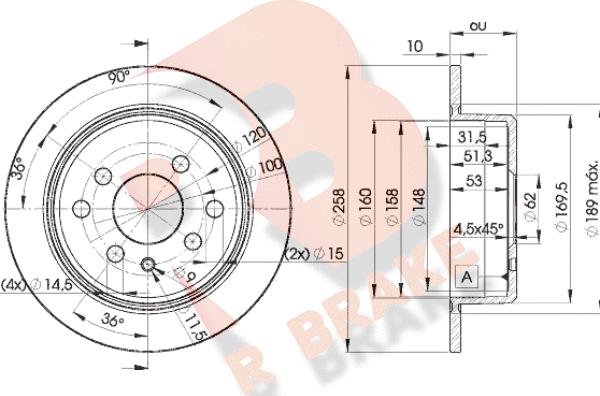 R Brake 78RBD29581 - Тормозной диск autospares.lv