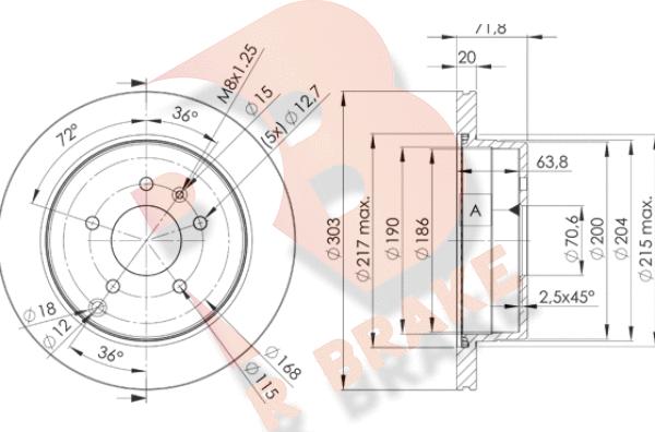 R Brake 78RBD29049 - Тормозной диск autospares.lv