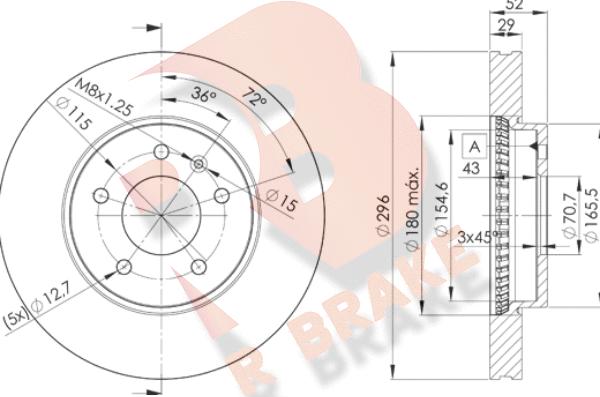 R Brake 78RBD29048 - Тормозной диск autospares.lv