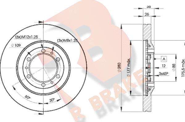 R Brake 78RBD29050 - Тормозной диск autospares.lv