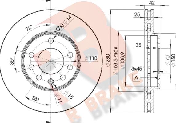 R Brake 78RBD29060 - Тормозной диск autospares.lv