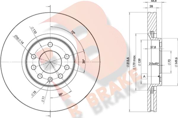 R Brake 78RBD29005 - Тормозной диск autospares.lv