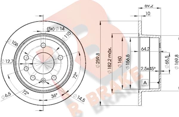 R Brake 78RBD29105 - Тормозной диск autospares.lv