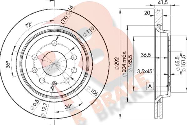 R Brake 78RBD29114 - Тормозной диск autospares.lv