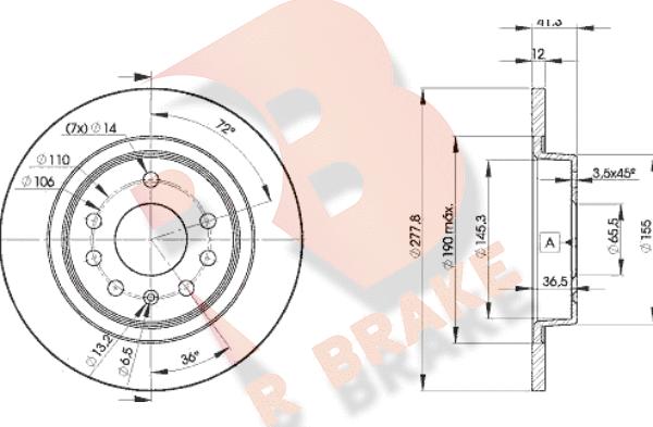 R Brake 78RBD29115 - Тормозной диск autospares.lv