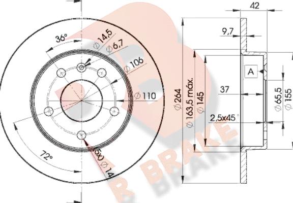 R Brake 78RBD29110 - Тормозной диск autospares.lv