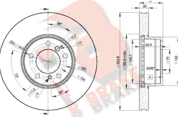 R Brake 78RBD29895 - Тормозной диск autospares.lv