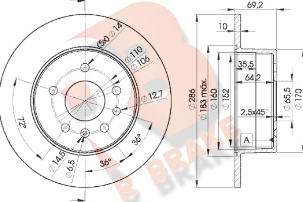 R Brake 78RBD29210 - Тормозной диск autospares.lv