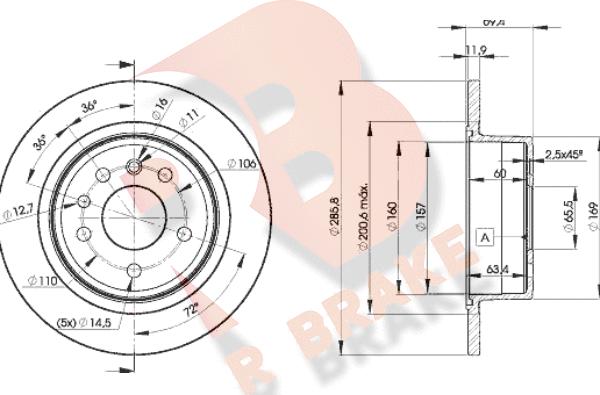 R Brake 78RBD29211 - Тормозной диск autospares.lv