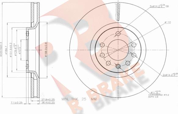 R Brake 78RBD29213 - Тормозной диск autospares.lv