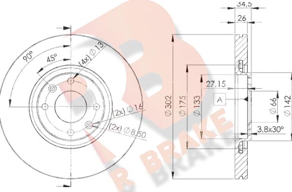 R Brake 78RBD24698 - Тормозной диск autospares.lv