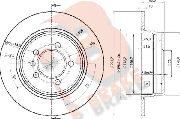 R Brake 78RBD24647 - Тормозной диск autospares.lv