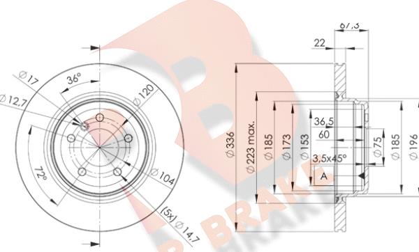 R Brake 78RBD24655 - Тормозной диск autospares.lv