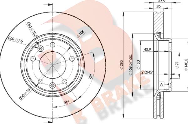 R Brake 78RBD24660 - Тормозной диск autospares.lv