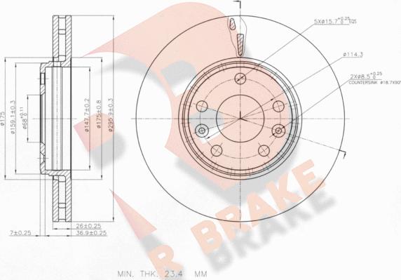 R Brake 78RBD24668 - Тормозной диск autospares.lv