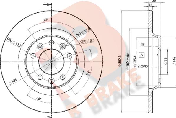 R Brake 78RBD24609 - Тормозной диск autospares.lv