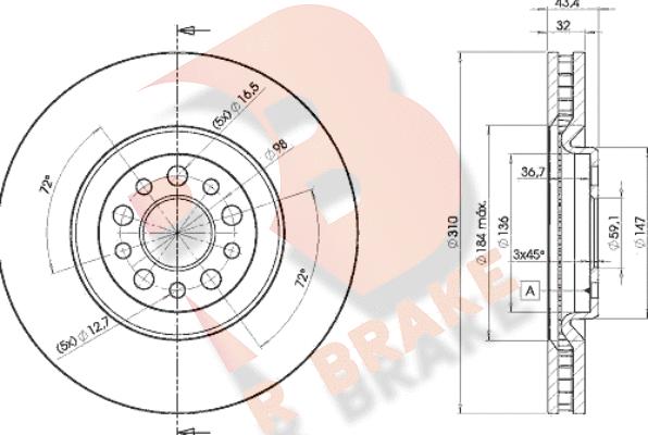 R Brake 78RBD24684 - Тормозной диск autospares.lv