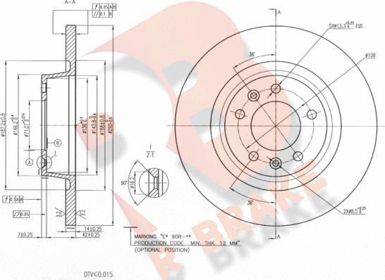 R Brake 78RBD24623 - Тормозной диск autospares.lv