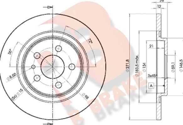 R Brake 78RBD24679 - Тормозной диск autospares.lv