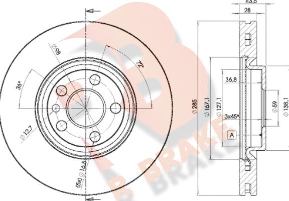 R Brake 78RBD24678 - Тормозной диск autospares.lv