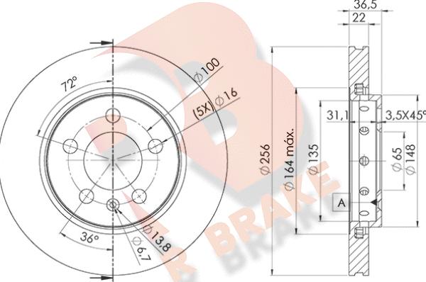 R Brake 78RBD24092 - Тормозной диск autospares.lv