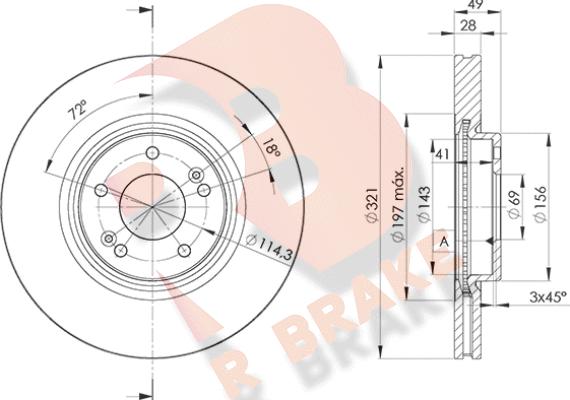 R Brake 78RBD24051 - Тормозной диск autospares.lv