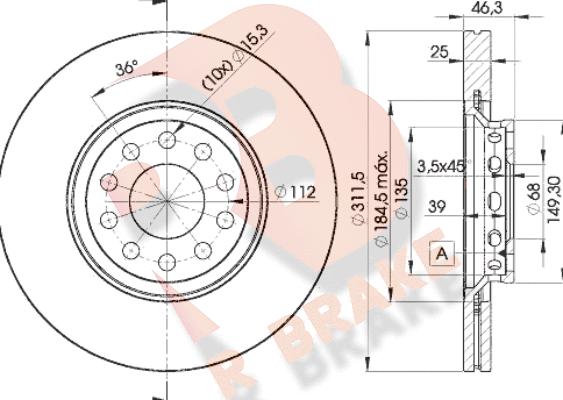 R Brake 78RBD24065 - Тормозной диск autospares.lv