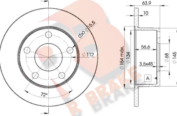 R Brake 78RBD24060 - Тормозной диск autospares.lv