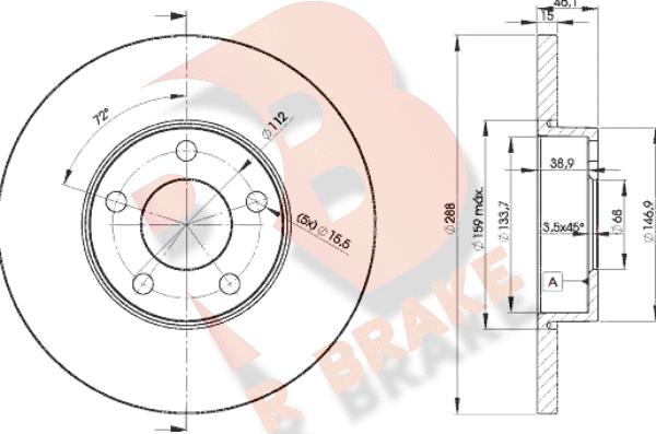 R Brake 78RBD24061 - Тормозной диск autospares.lv