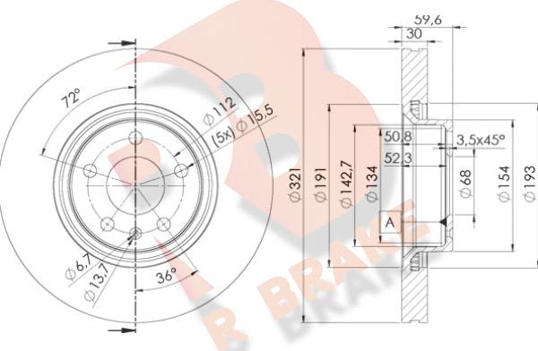 R Brake 78RBD24085 - Тормозной диск autospares.lv