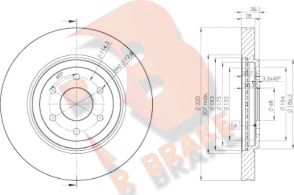 R Brake 78RBD24199 - Тормозной диск autospares.lv