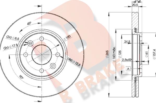 R Brake 78RBD24193 - Тормозной диск autospares.lv