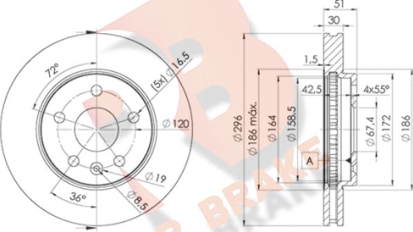 R Brake 78RBD24116 - Тормозной диск autospares.lv